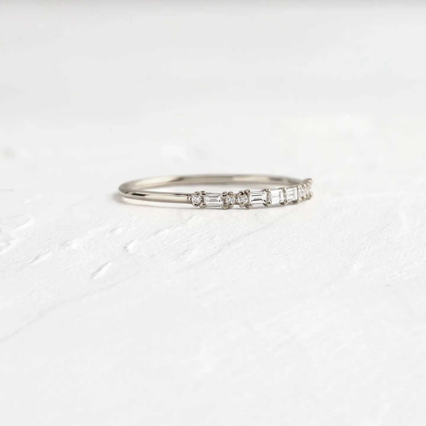 0.02CTW Minimalist Natural Diamond Wedding Band