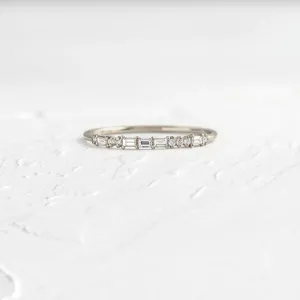 0.02CTW Minimalist Natural Diamond Wedding Band