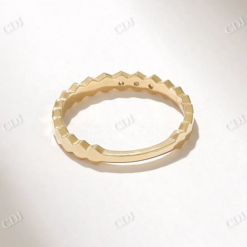 0.03CTW Pave Hexagon Shape Lab Grown Diamond Wedding Band