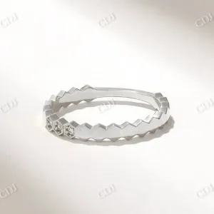 0.03CTW Pave Hexagon Shape Lab Grown Diamond Wedding Band