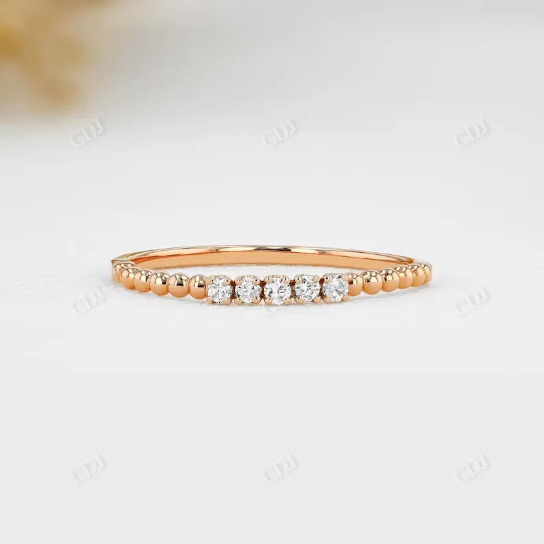 0.07CTW Round 5 Stone Natural Diamond Wedding Band