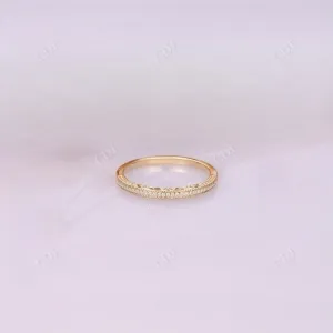 0.08CT Round Cut Natural Diamond Milgrain Weddung Band