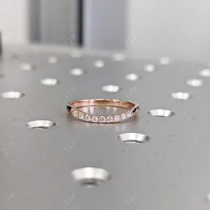 0.08CT Round Diamond Half Eternity Curved Wedding Band