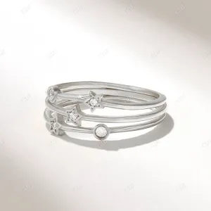 0.08CTW Diamond Wrap Around Trio Wedding Band