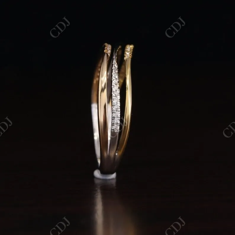 0.17CT Round Cut Natural Diamond Trio Stacking Wedding Band