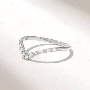 0.19CTW Round Cut Lab Grown Diamond Curved Wedding Band