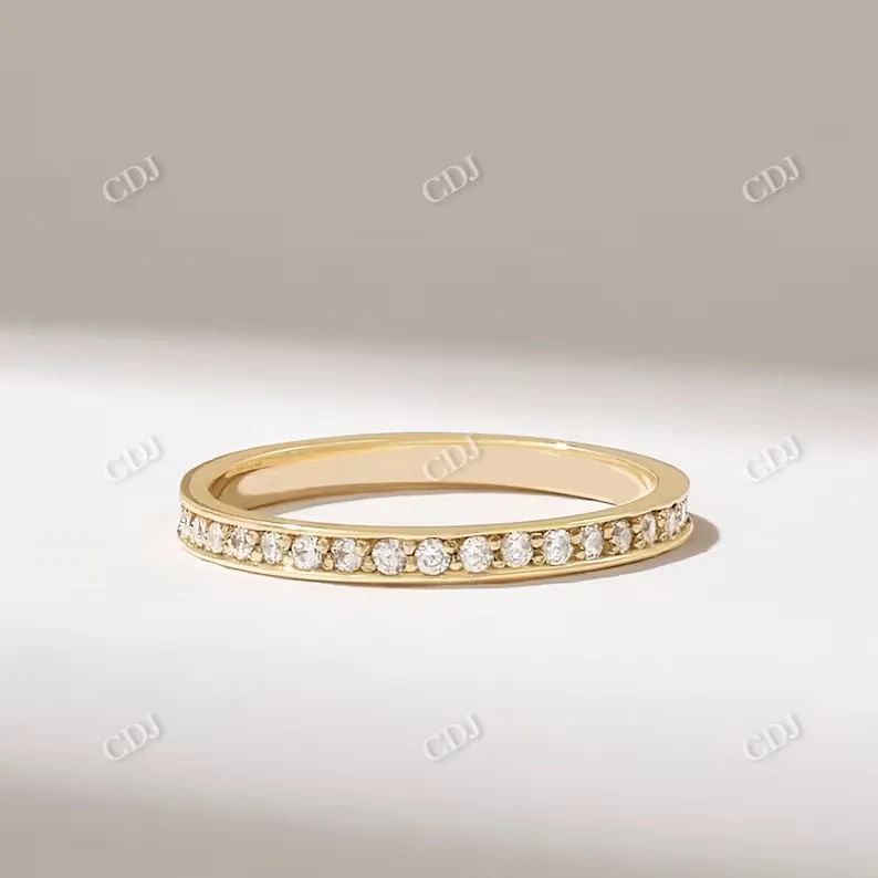 0.21CTW Round Cut CVD Diamond Channel Set Full Eternity Wedding Band