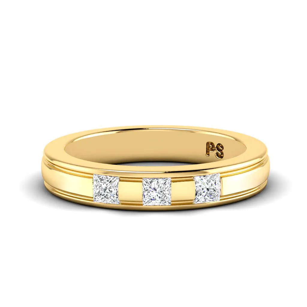 0.25 CT Princess Cut Diamonds - Wedding Band