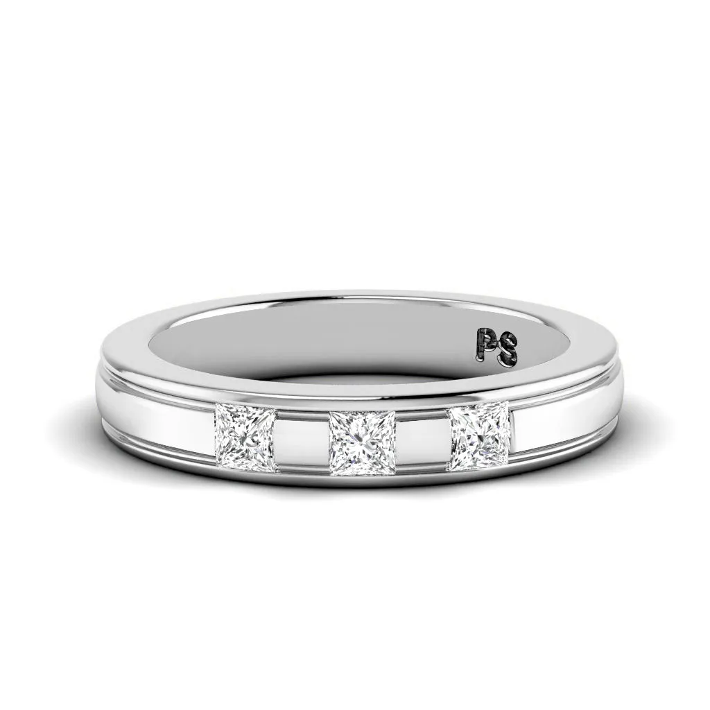 0.25 CT Princess Cut Diamonds - Wedding Band