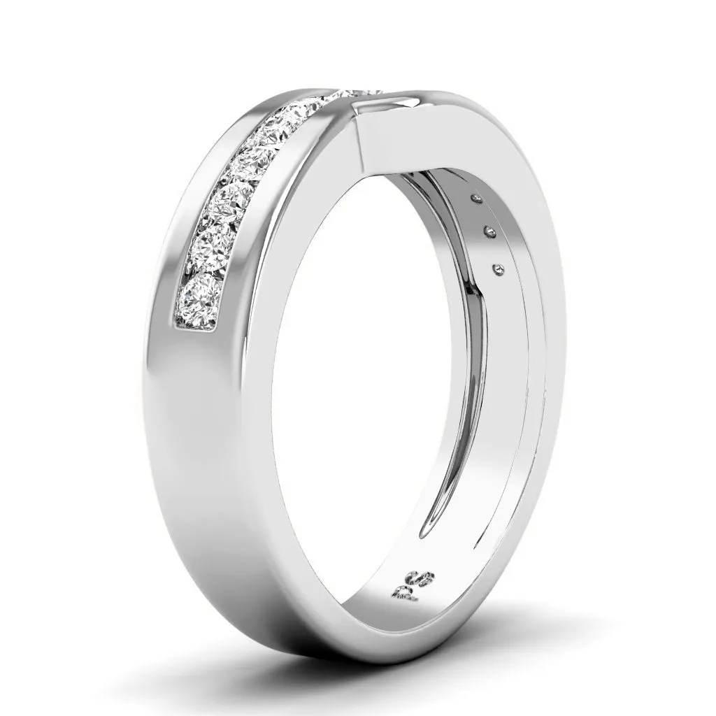 0.60 CT Round Cut Lab Grown Diamonds - Mens Wedding Band