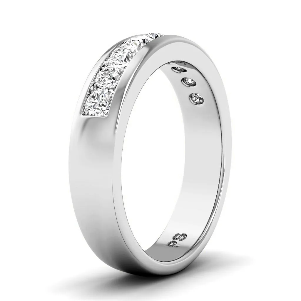 0.80 CT Round Cut Diamonds - Mens Wedding Band