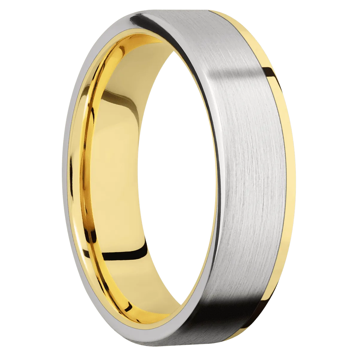 14K Yellow Gold with Polish Finish and Cobalt Chrome Inlay