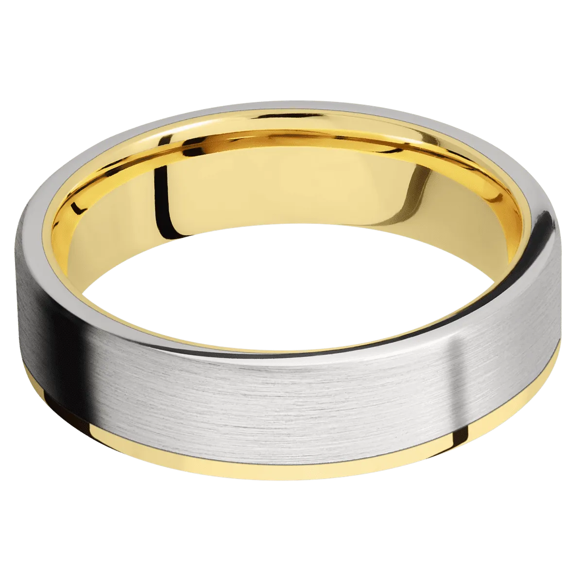 14K Yellow Gold with Polish Finish and Cobalt Chrome Inlay