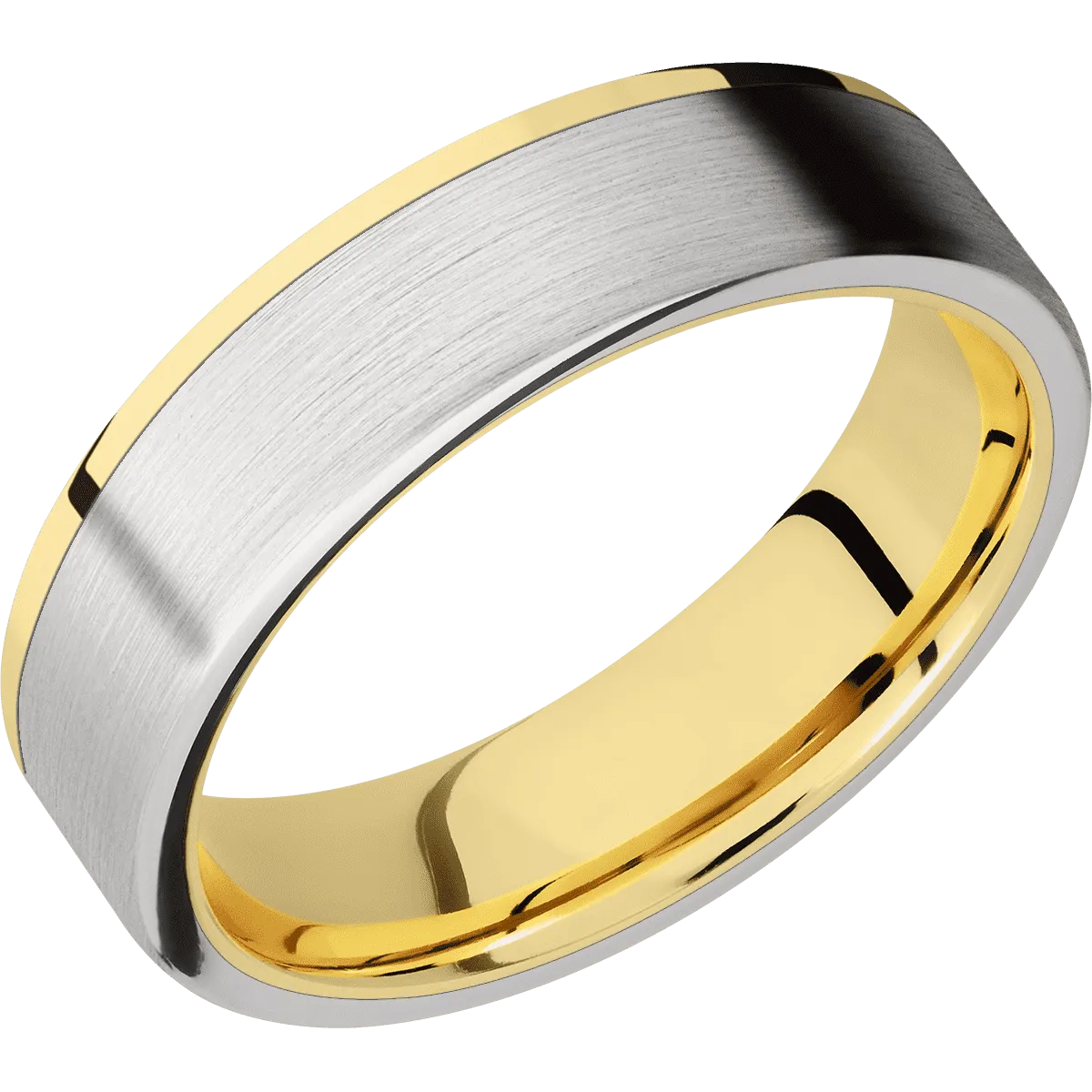 14K Yellow Gold with Polish Finish and Cobalt Chrome Inlay