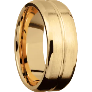 14K Yellow Gold with Polish , Satin Finish