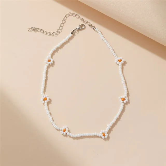 17KM Bohemian Colorful Bead Shell Necklace for Women Summer Short Beaded Collar Clavicle Choker Necklace Female Jewelry