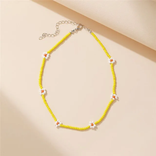 17KM Bohemian Colorful Bead Shell Necklace for Women Summer Short Beaded Collar Clavicle Choker Necklace Female Jewelry