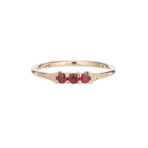 3 Ruby Deco Ring