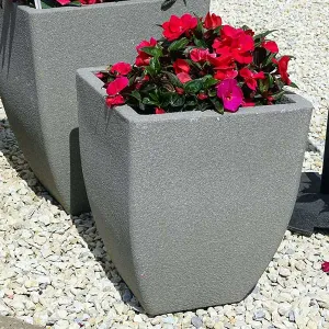 35cm Soho Square Planter Limestone Plant Pot