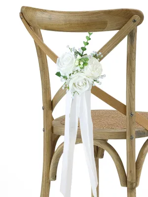 6Pcs White Rose Aisle Flower Arrangement