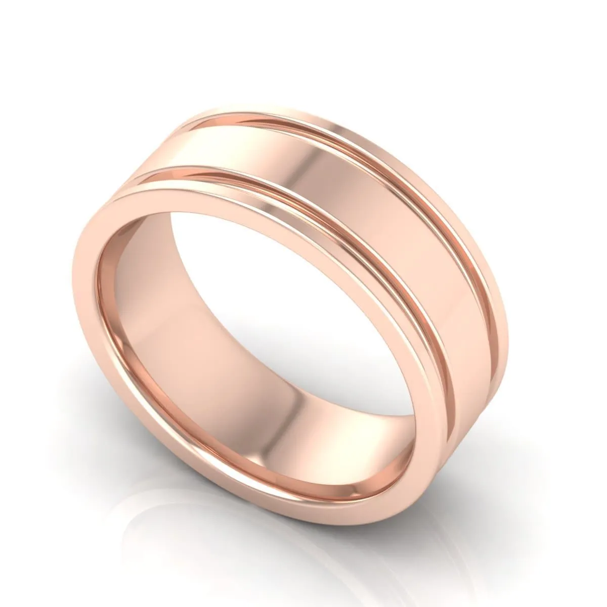 8.0 mm Plain Wedding Band in 14KT, 18KT & Platinum