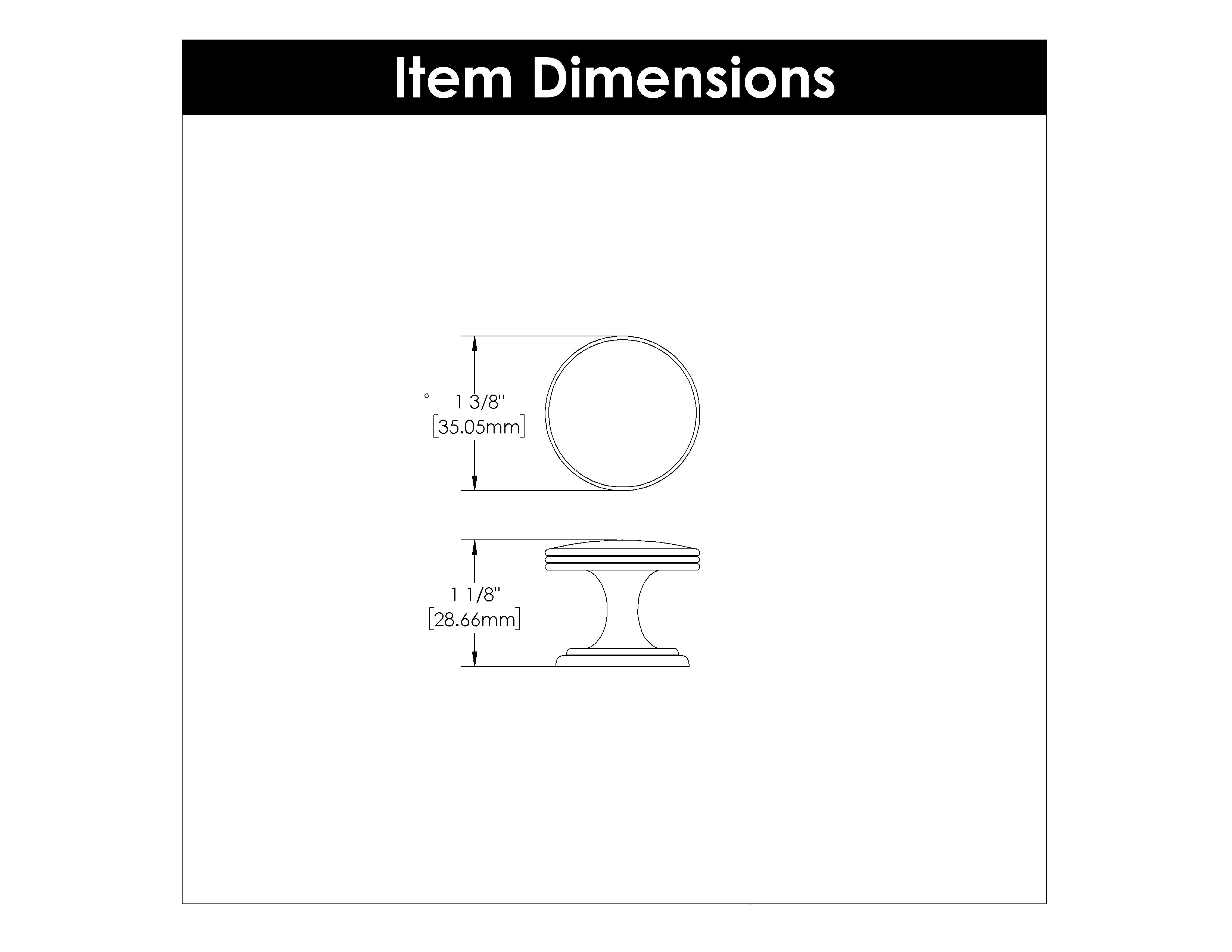 American Diner Knob, 1-3/8" DIA - CTG113