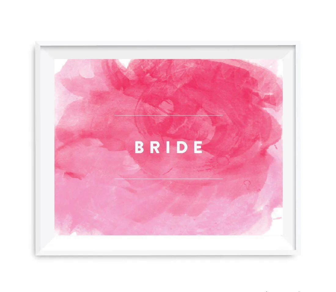 Andaz Press 8.5 x 11 Pink Watercolor Wedding Party Signs