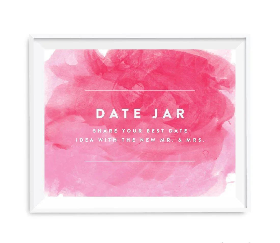 Andaz Press 8.5 x 11 Pink Watercolor Wedding Party Signs