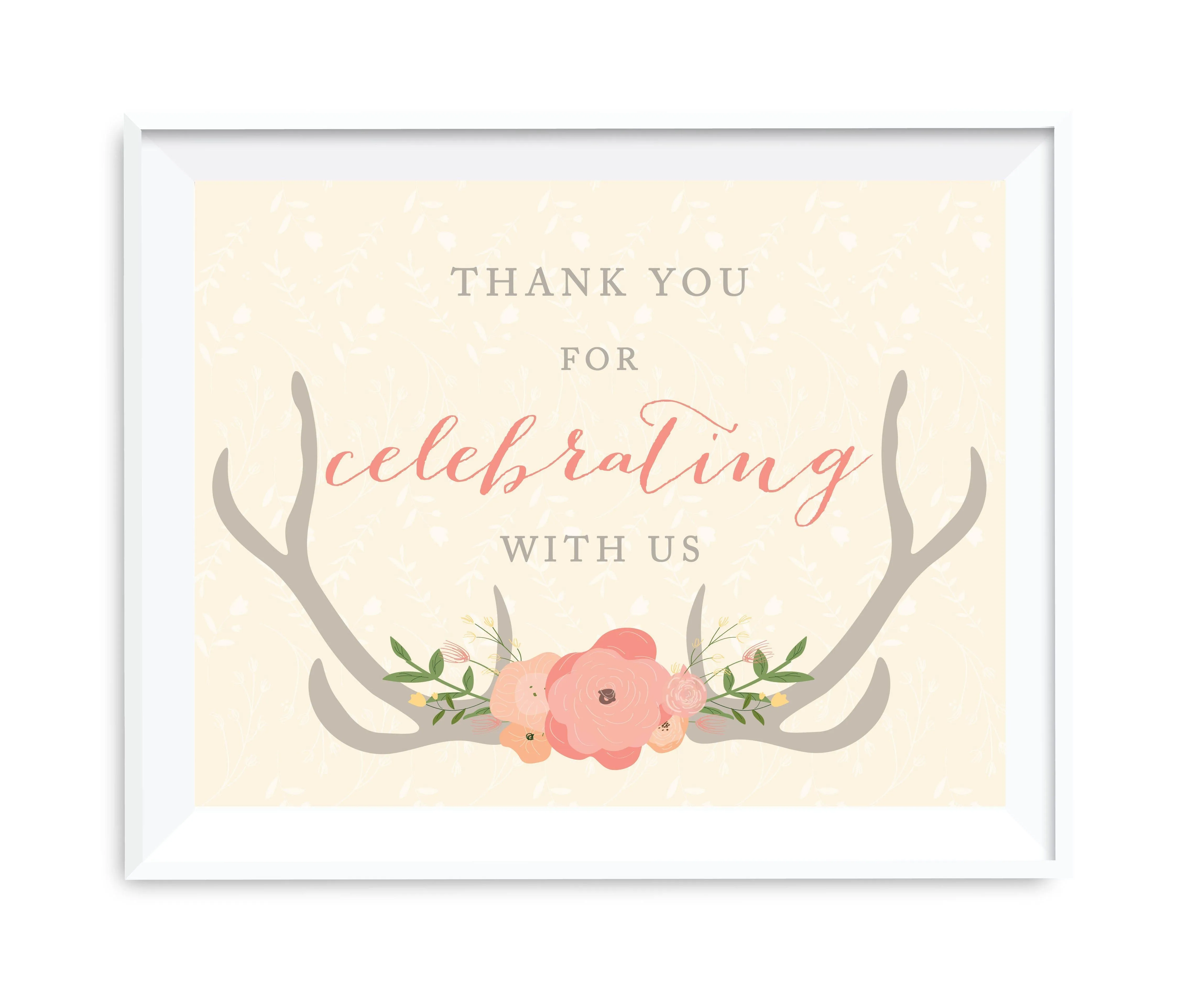 Andaz Press 8.5 x 11 Woodland Deer Wedding Party Signs