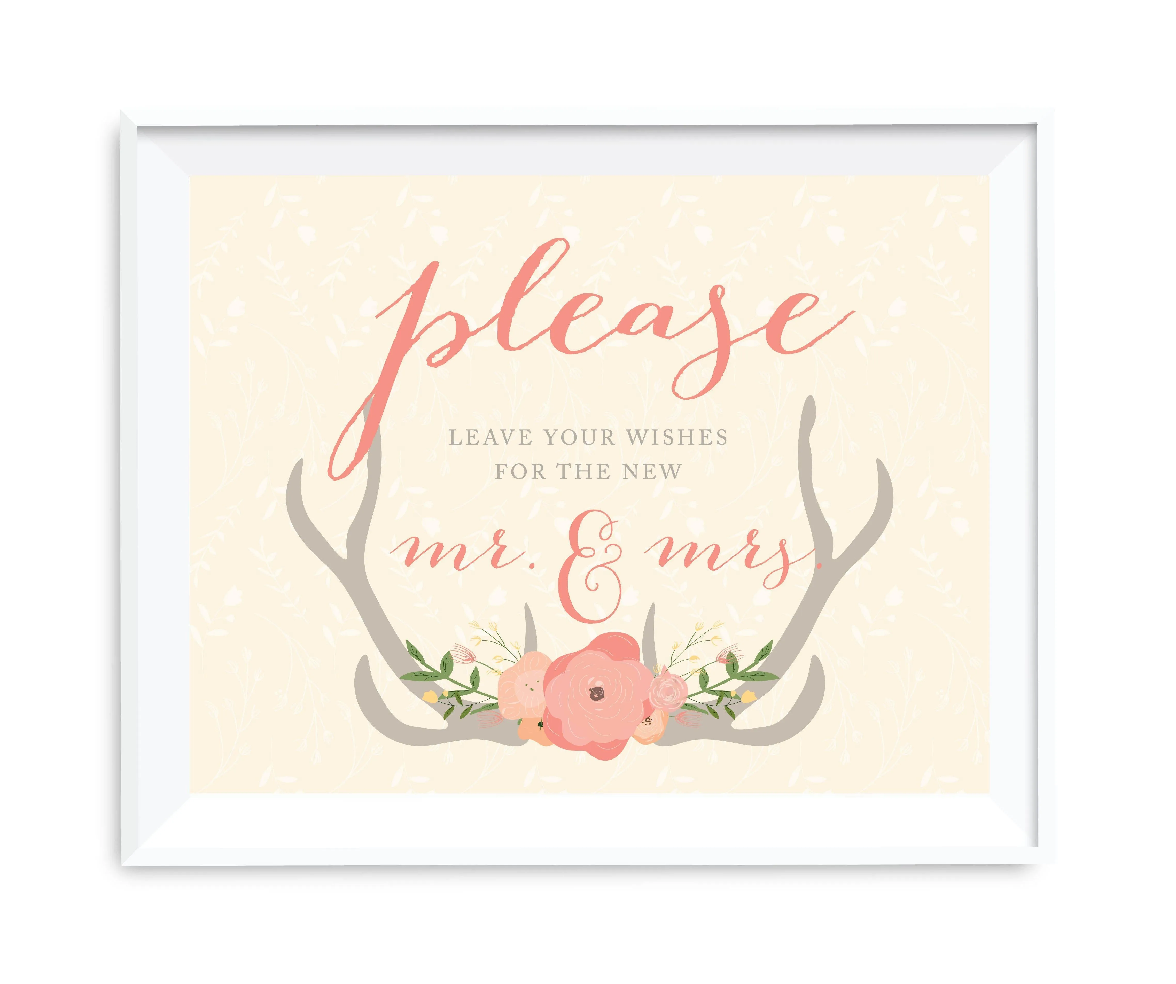 Andaz Press 8.5 x 11 Woodland Deer Wedding Party Signs