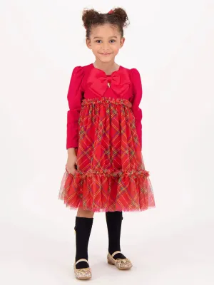 Angels Face Girls Tavia Tartan Dress in Red