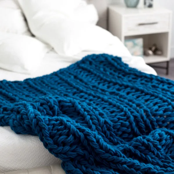 Arm Knit Ribbed Blanket Kit