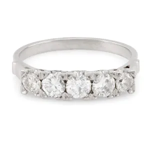 Art Deco Style Diamond Platinum Half Eternity Band