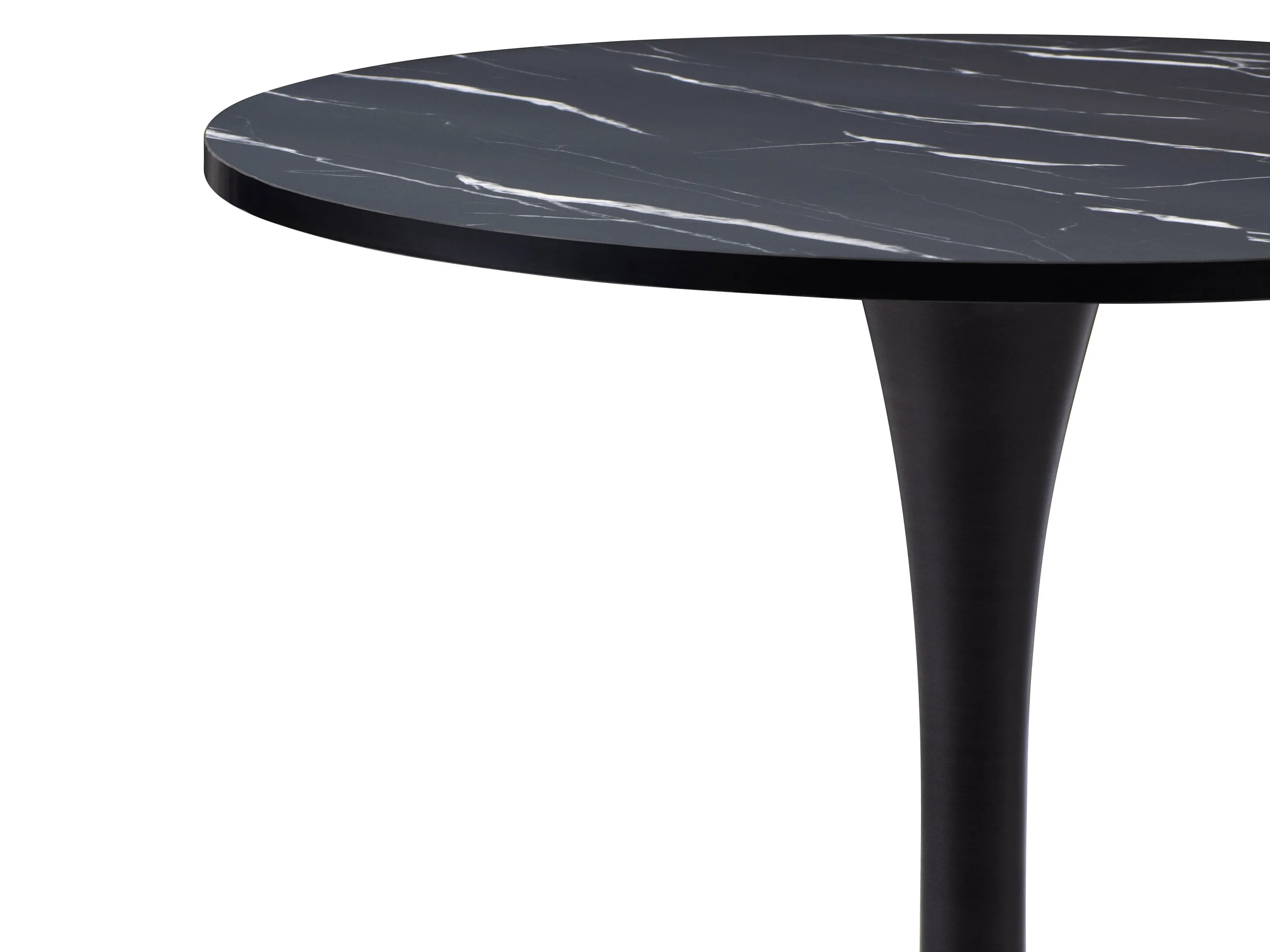 Black Marble Round Bistro Table 28"