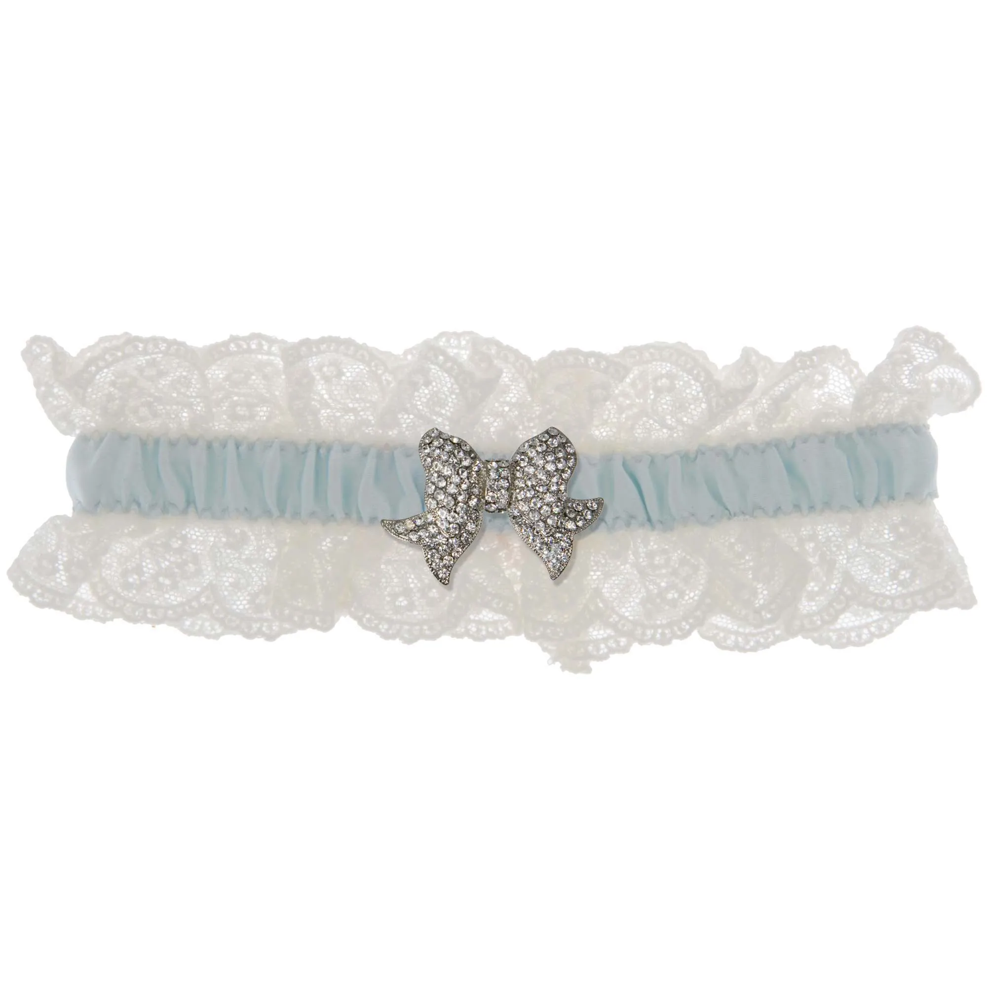 Blue Belle Wedding Garter - Ivory