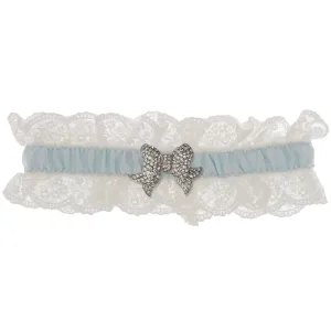 Blue Belle Wedding Garter - Ivory