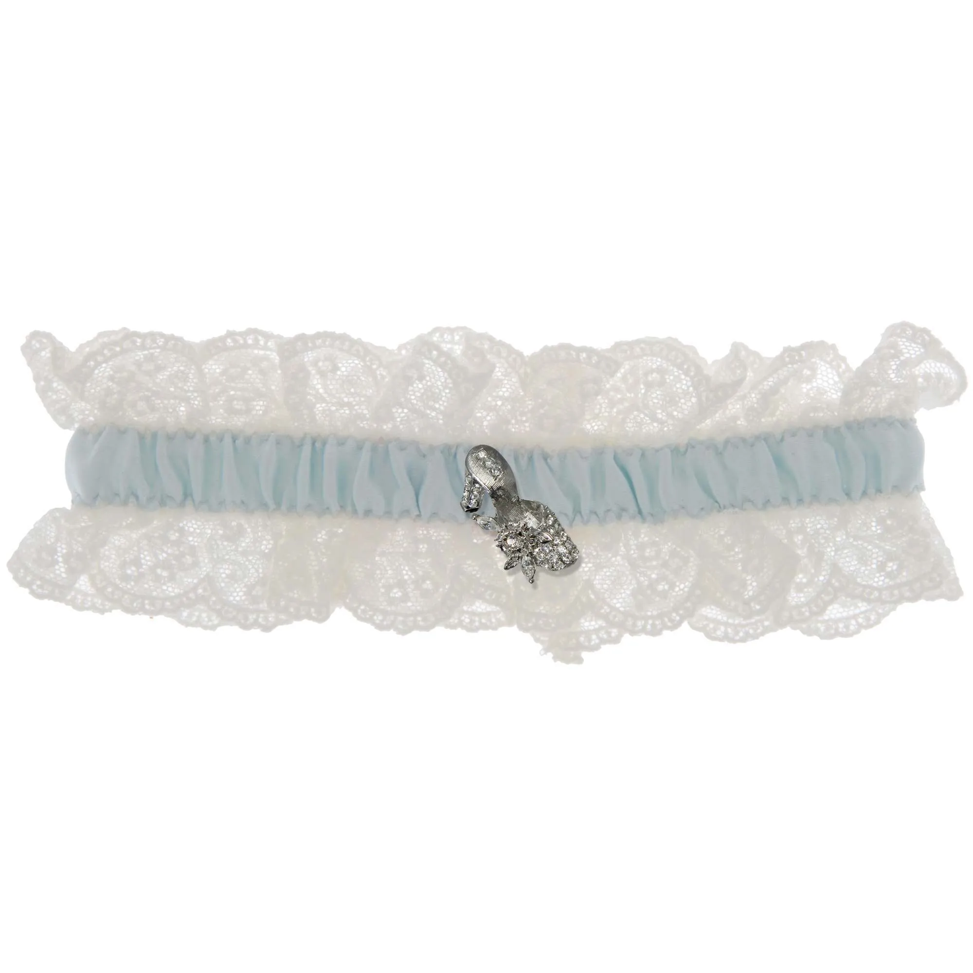 Blue Belle Wedding Garter - Ivory