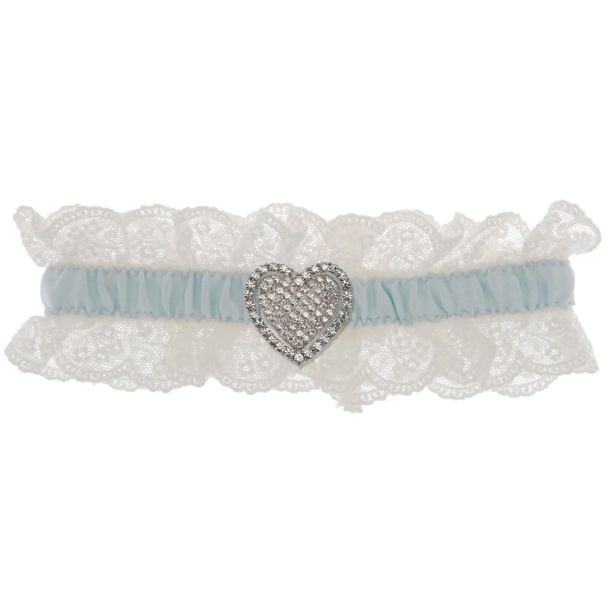 Blue Belle Wedding Garter - Ivory