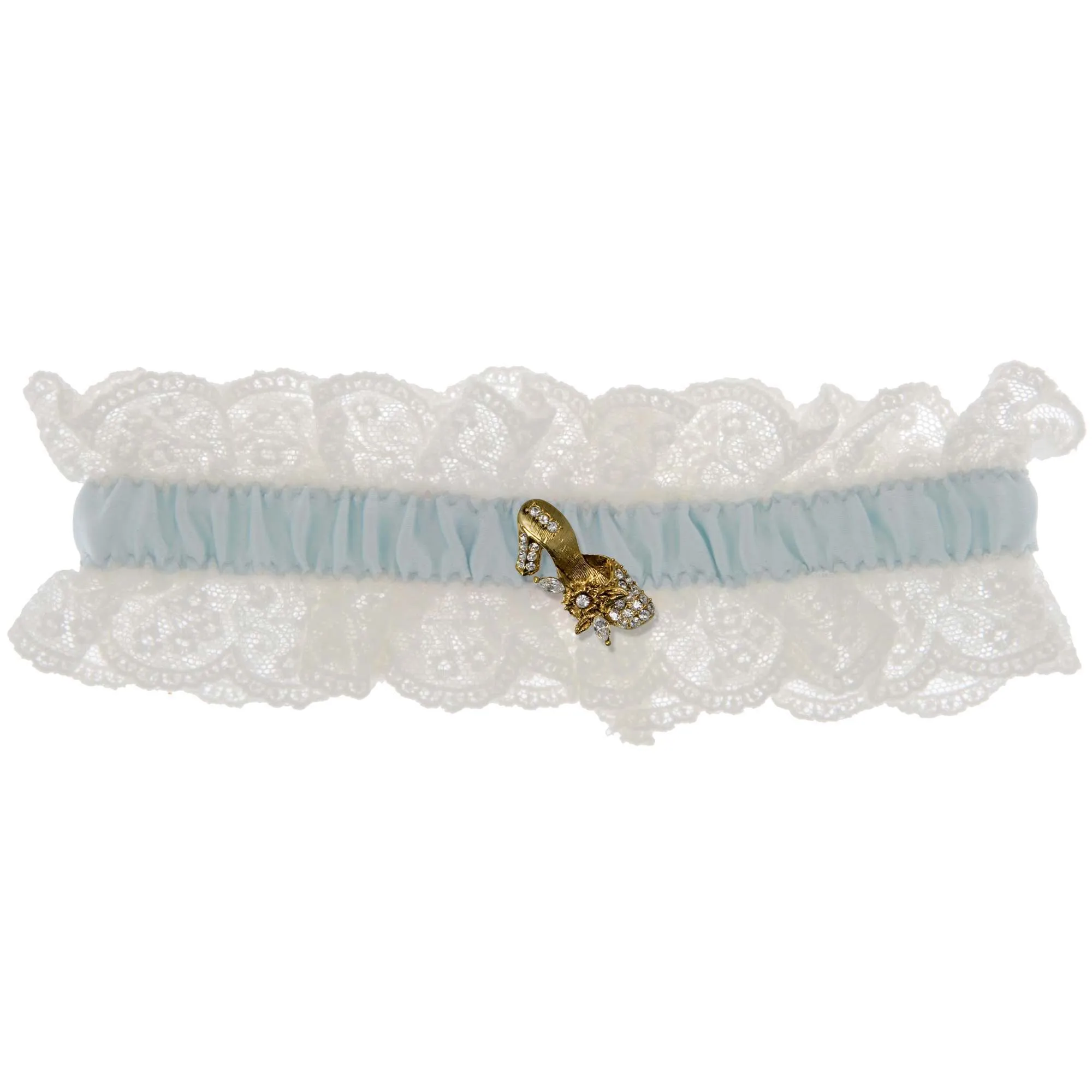 Blue Belle Wedding Garter - Ivory