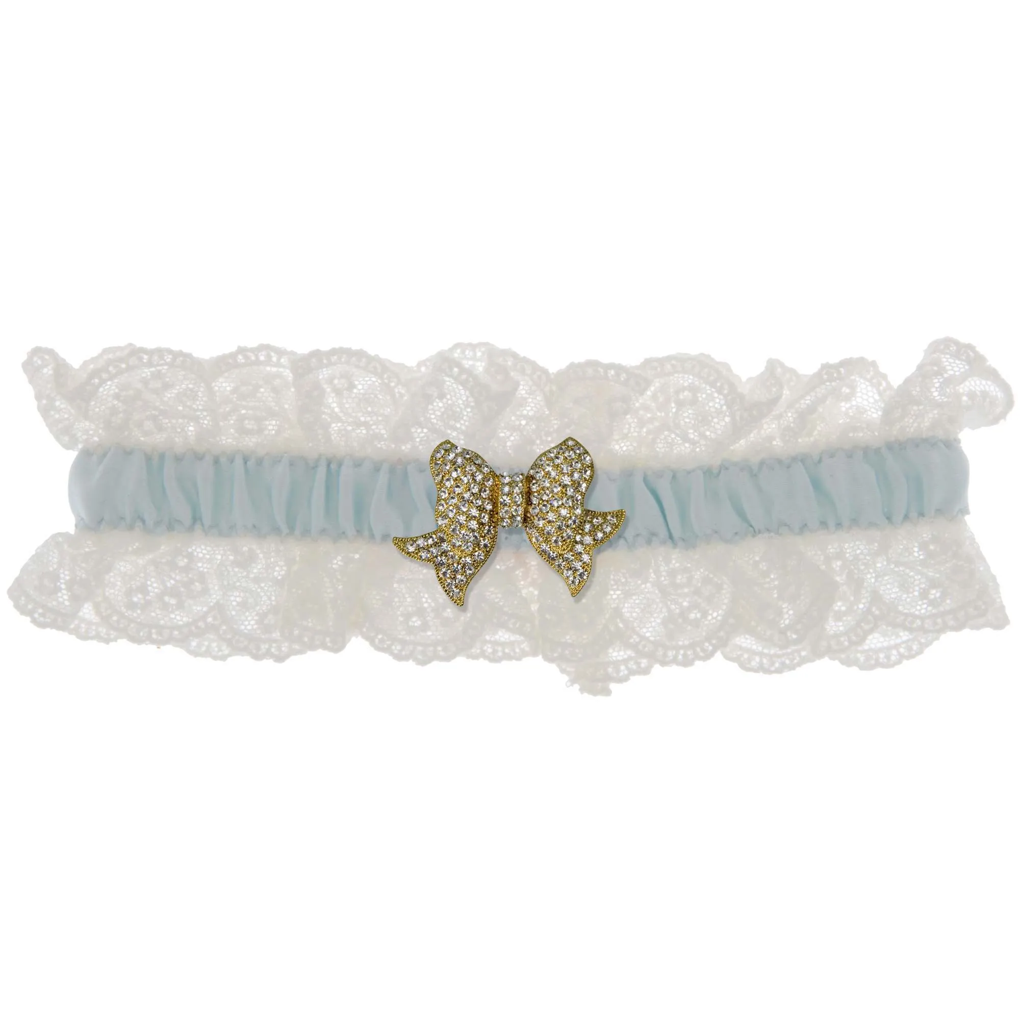 Blue Belle Wedding Garter - Ivory