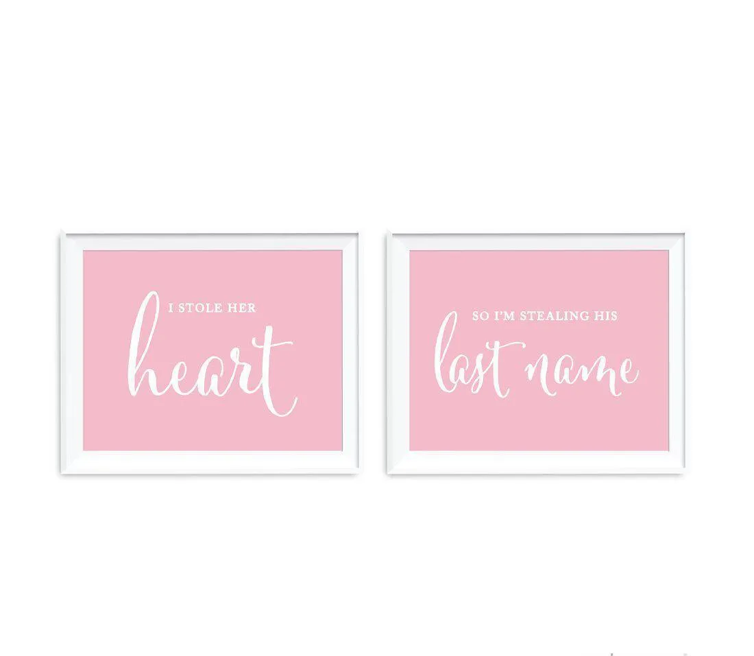 Blush Pink Wedding Signs, 2-Pack