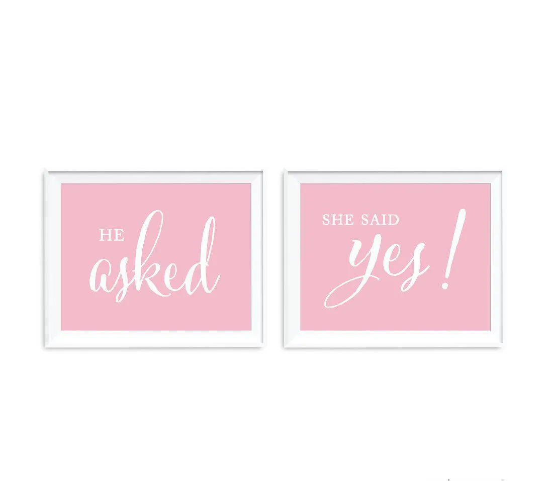 Blush Pink Wedding Signs, 2-Pack