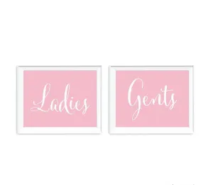 Blush Pink Wedding Signs, 2-Pack