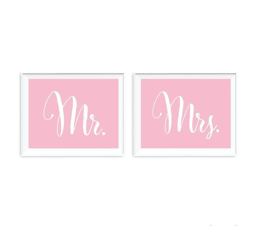 Blush Pink Wedding Signs, 2-Pack