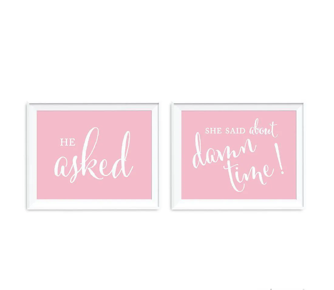 Blush Pink Wedding Signs, 2-Pack