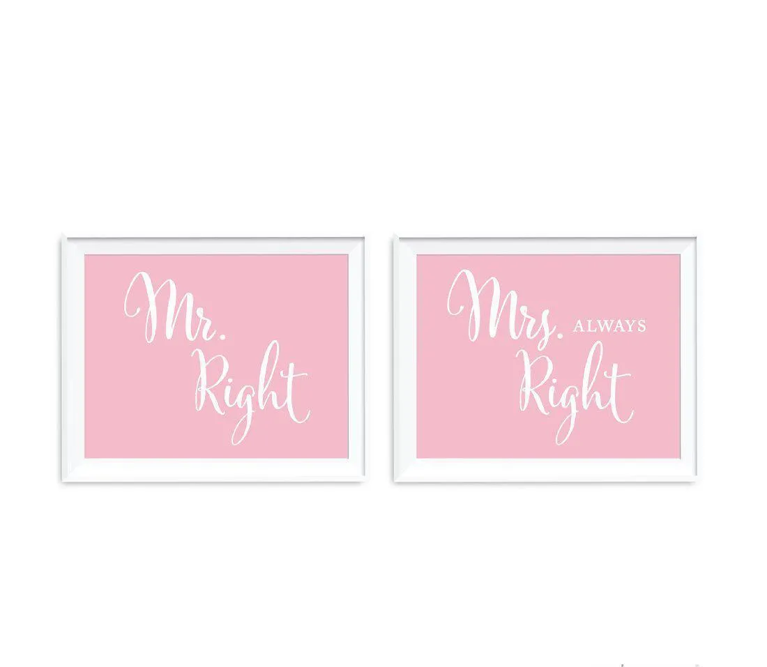 Blush Pink Wedding Signs, 2-Pack