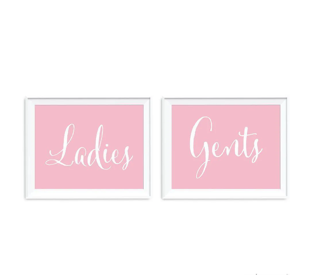 Blush Pink Wedding Signs, 2-Pack