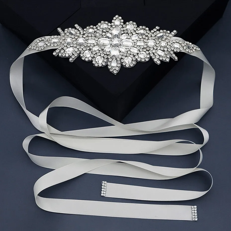 Bridal Wedding Dress Belt Crystal Rhinestone Accessory