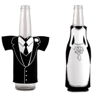 Bride or Groom Glass Bottle Holder Kozy