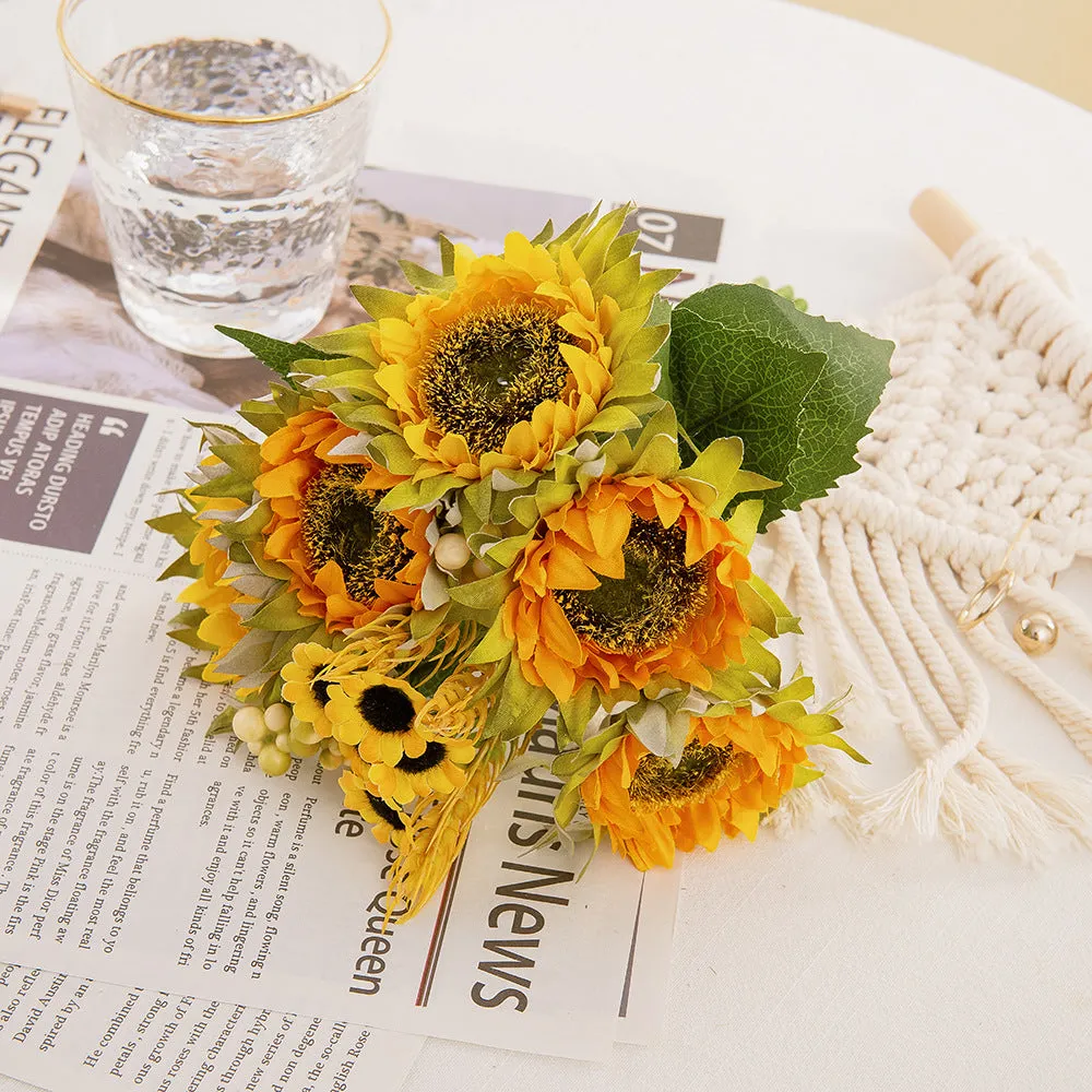 Bulk 10" Sunflower Bouquet Artificial Silk Flowers Arrangements Wholesale